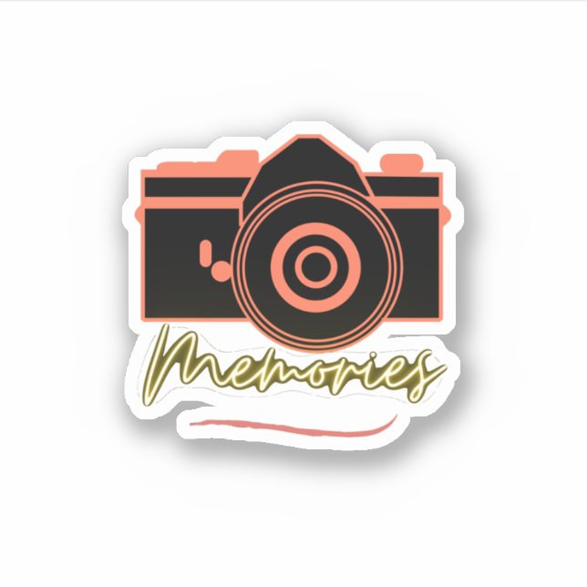 Caméra vintage avec mémoire Sticker texte (Devant)