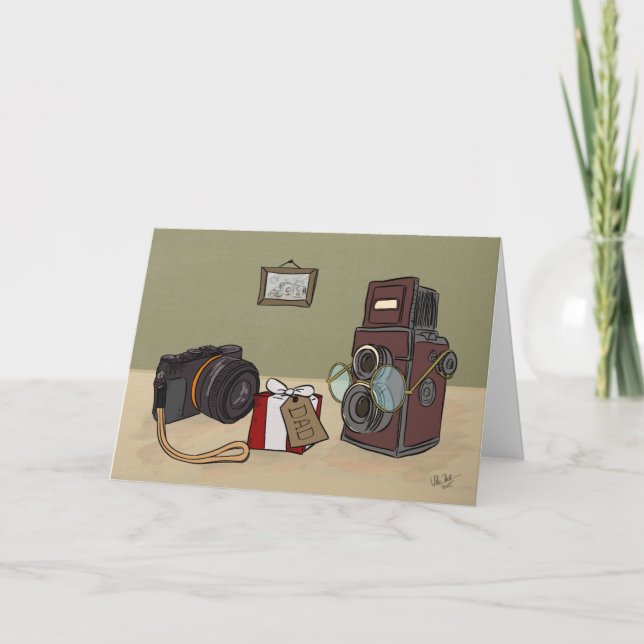 Caméra vintage - carte Fête des pères (Devant)