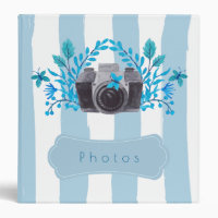 Camera With Azure Blue Leaves And Butterflies