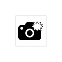 "Camera with Flash" Rubber Stamp