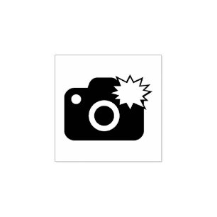 "Camera with Flash" Rubber Stamp