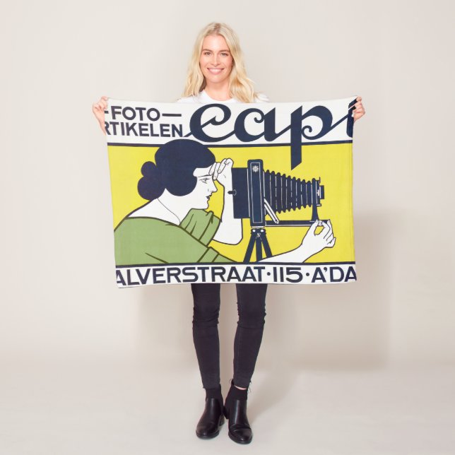 Camera Woman, Photographer, Van Caspel Fleece Blanket (In Situ)