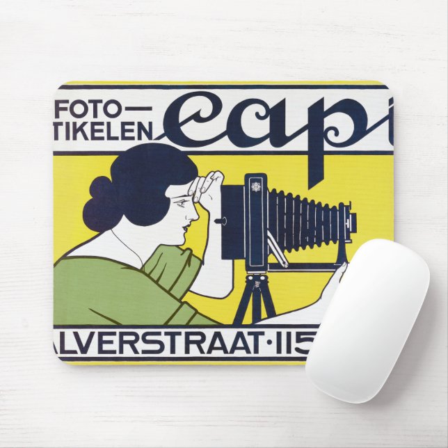 Camera Woman, Photographer, Van Caspel Mouse Pad (With Mouse)