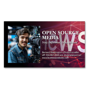 Cameraman on Studio Set Magnetic Business Card