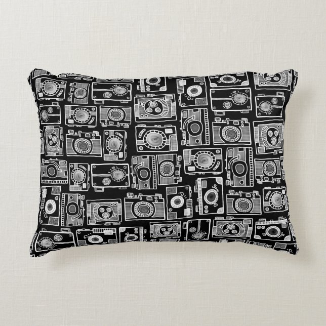 Cameras (Customizable background colour) Decorative Pillow (Front)