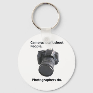Cameras don't shoot people keychain