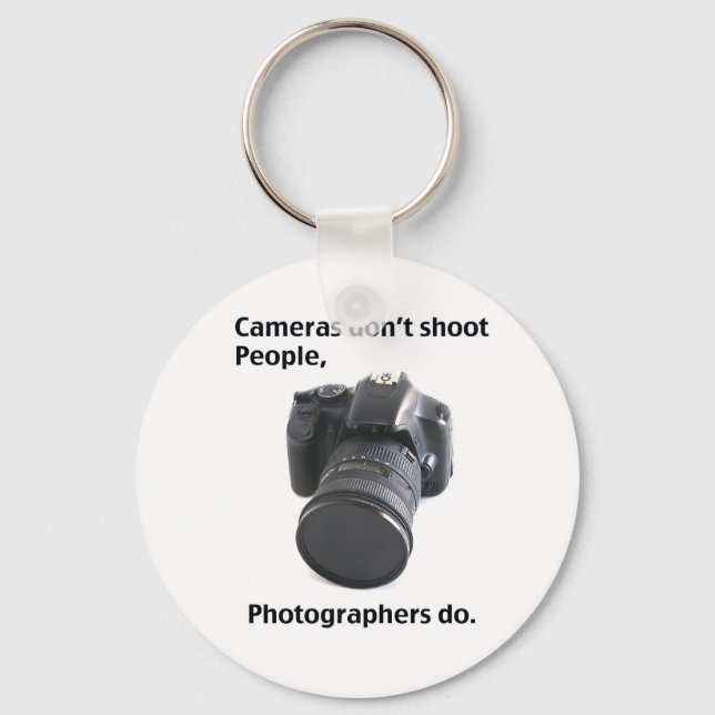 Cameras don't shoot people keychain (Front)