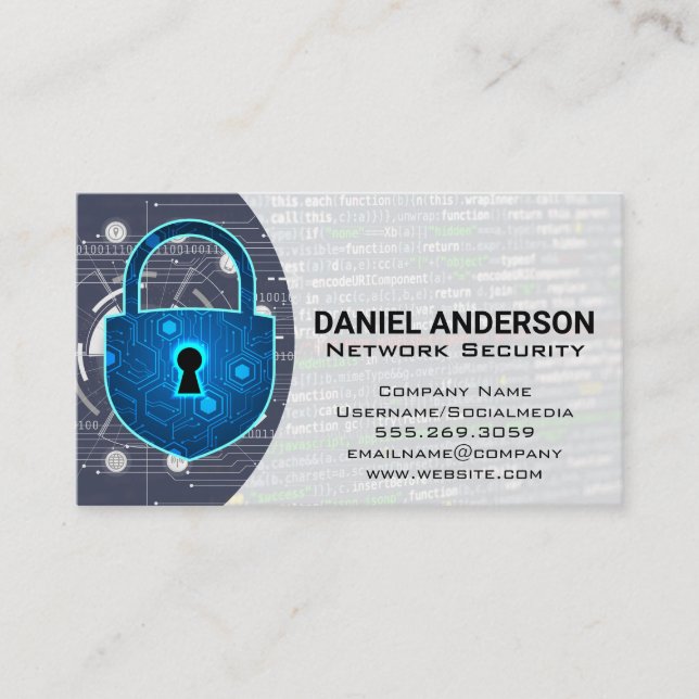 Cameras Logo | Cyber Security Shield Business Card (Front)