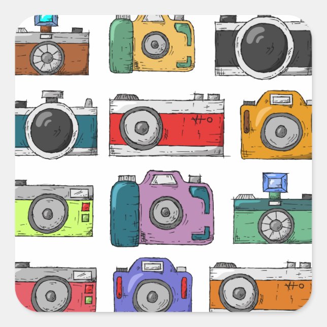 Cameras Square Sticker (Front)