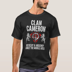 Cameron Clan Scottish Name Coat Of Arms Tartan Fam T-Shirt