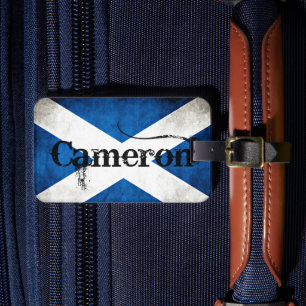cameron grunge flag luggage tag