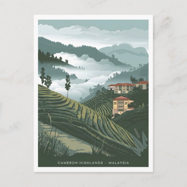 Cameron Highlands Malaysia vintage Postcard (Front)