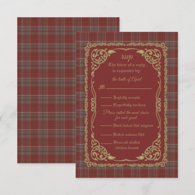 Cameron Lochiel Weathered Tartan Response Card (Front/Back)