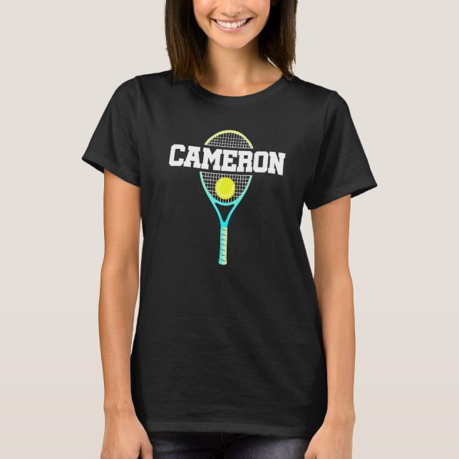Cameron Name Tennis Player Boys Ball And Racket Sp T-Shirt (Front)
