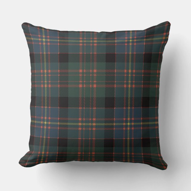 Cameron of Erracht Ancient Scottish Tartan Plaid Throw Pillow (Front)