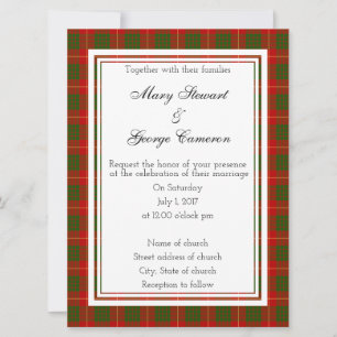 Cameron Scottish Wedding Invitation