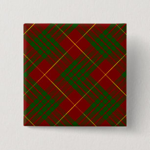 Cameron tartan red green plaid 2 inch square button