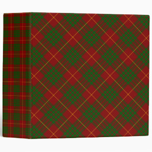 Cameron tartan red green plaid binder