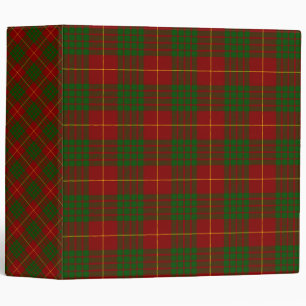 Cameron tartan red green plaid binder
