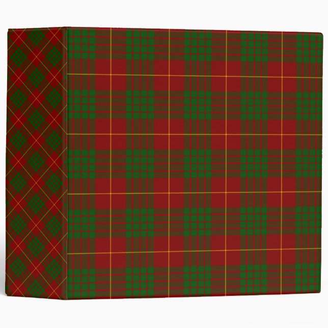 Cameron tartan red green plaid binder (Front/Spine)