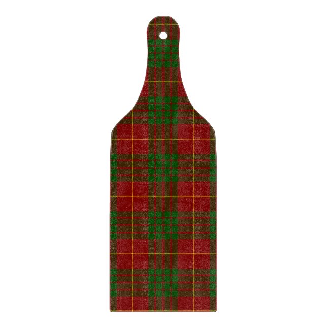 Cameron tartan red green plaid cutting board (Front)