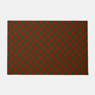 Cameron tartan red green plaid doormat