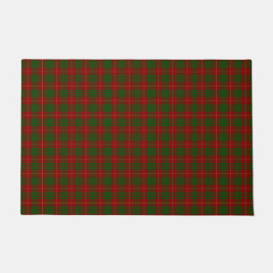 Cameron tartan red green plaid doormat