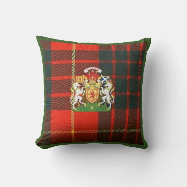 CAMERON TARTAN & SCOTS ROYAL DEVICE THROW PILLOW (Front)