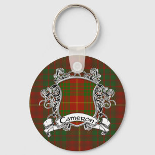 Cameron Tartan Shield Keychain