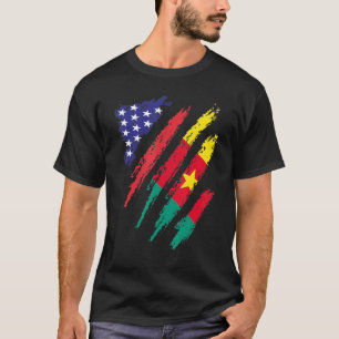 Cameroon American Grown Flag USA Patriot Heritage  T-Shirt