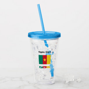 Cameroon and Cameroonian Flag Personalized Acrylic Tumbler