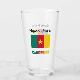 Cameroon and Cameroonian Flag Personalized Glass