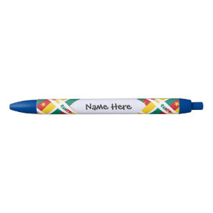 Cameroon and Cameroonian Flag Tiled Personalized  Black Ink Pen