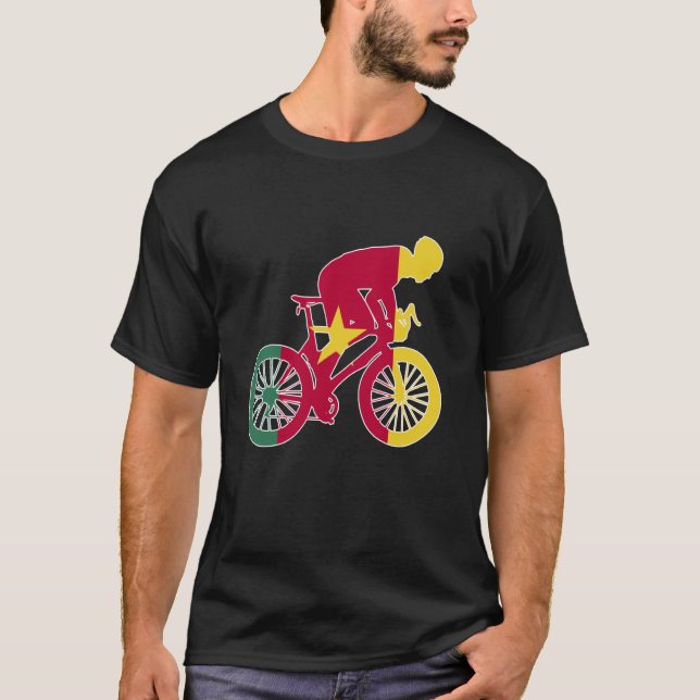 Cameroon Biker Nation Rider World Flags T-Shirt (Front)