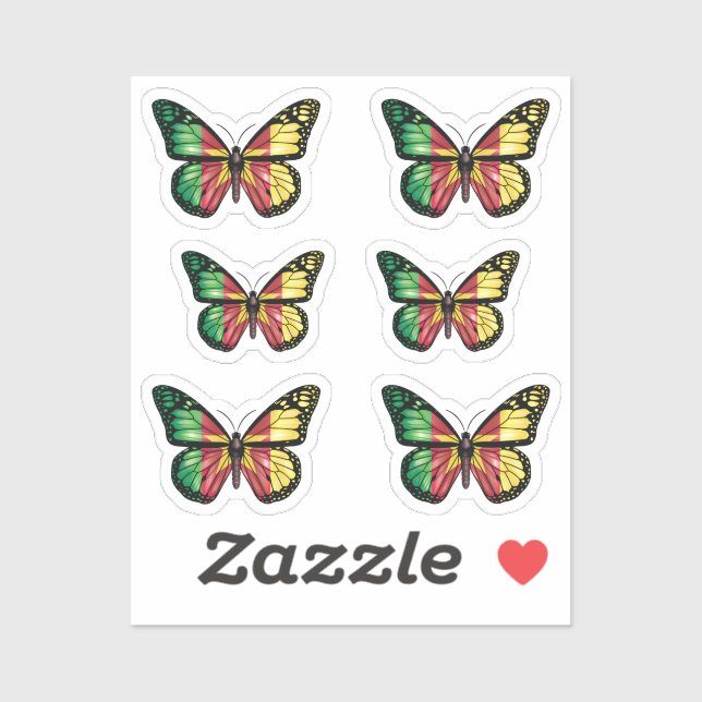 Cameroon Butterfly Monarque Flag (Sheet)