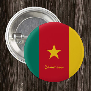 Cameroon button, patriotic Cameroon Flag fashion 1 Inch Round Button