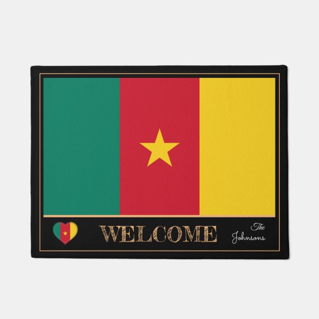 Cameroon & Cameroon Flag house /sports Welcome Doormat (Front)