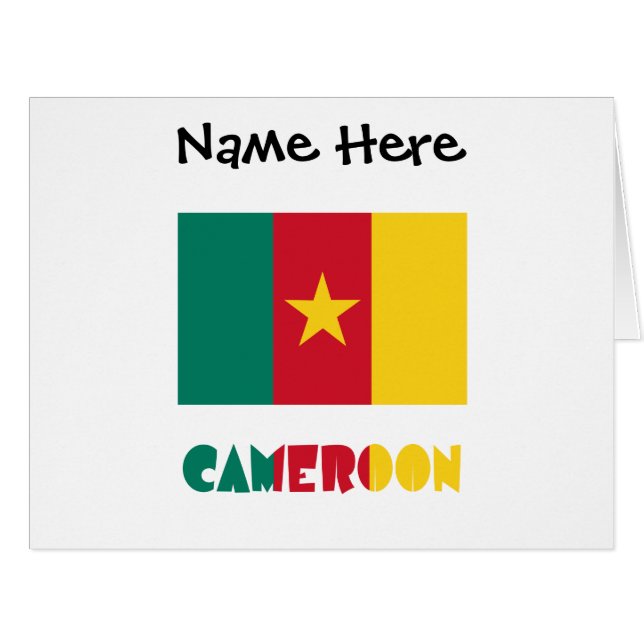 Cameroon Cameroonian Flag Black Personalization  (Front Horizontal)