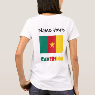 Cameroon Cameroonian Flag Black Personalization  T-Shirt
