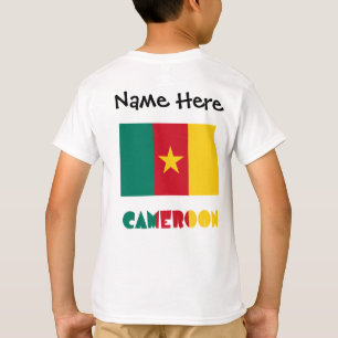 Cameroon Cameroonian Flag Black Personalization T-Shirt