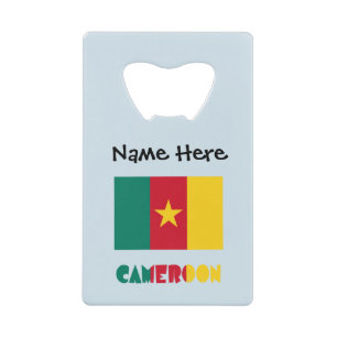 Cameroon Cameroonian Flag Black Personalized  Credit Card Bottle Opener