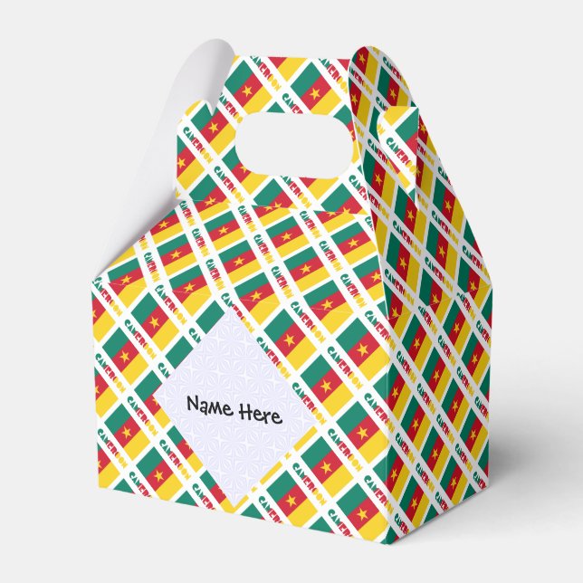 Cameroon Cameroonian Flag Tiled Personalized  Favor Box (Front Side)