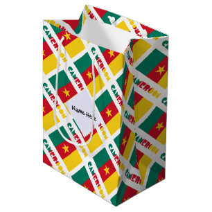 Cameroon Cameroonian Flag Tiled Personalized  Medium Gift Bag