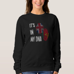 Cameroon Cameroonian Uk England Flag Hand Mixed Dn Sweatshirt