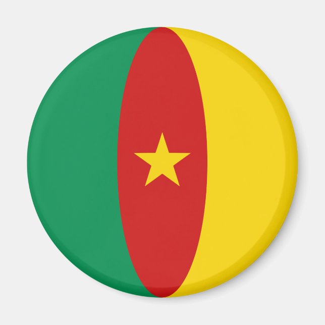 Cameroon Fisheye Flag Magnet (Front)