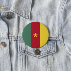 Cameroon flag 3 inch round button