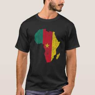 Cameroon Flag Africa Continent Silhouette Gift Cam T-Shirt