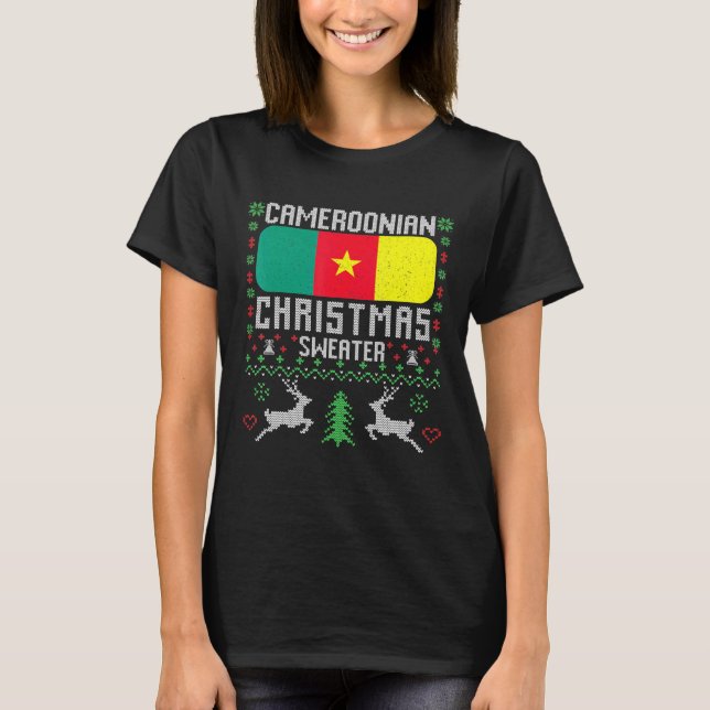 Cameroon Flag Cameroonian Christmas Sweater (Front)