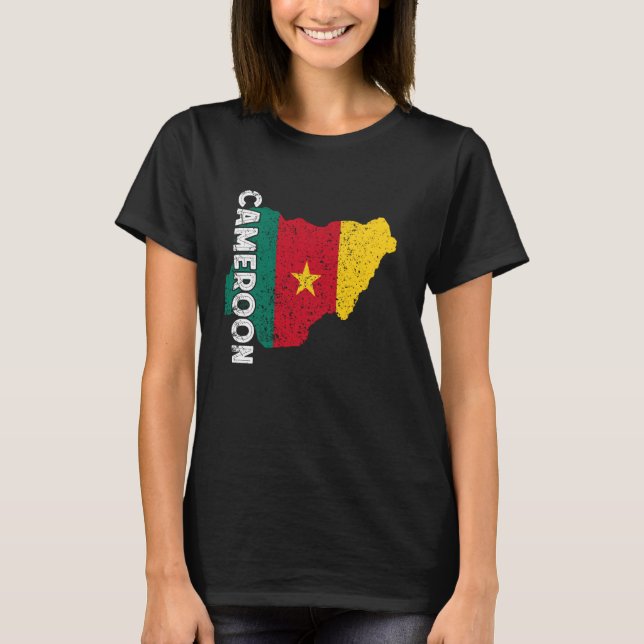 Cameroon Flag Cameroonian Pride Map Cameroonian Ro T-Shirt (Front)