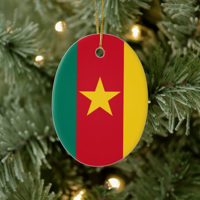 Cameroon Flag Ceramic Ornament (Tree)